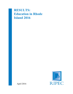 RIPEC`s "Results: Education in Rhode Island 2016"