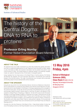 The history of the Central Dogma - Nanyang Technological University