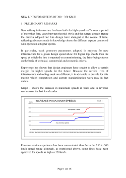 NEW LINES FOR SPEEDS OF 300 &oelig; 350 KM/H 1 &oelig;PRELIMINARY