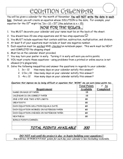 EQUATION CALENDAR