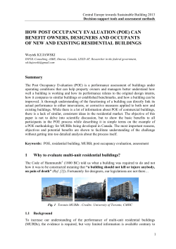 (poe) can benefit owners, designers and occupants of new and