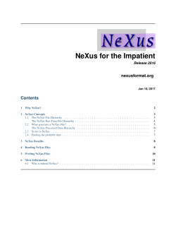 Short Overview of NeXus for the Impatient