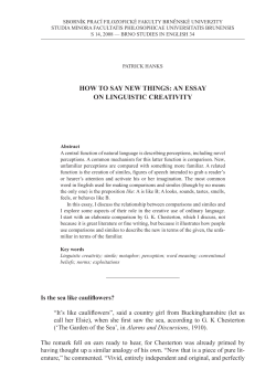 How to say new tHings: an essay on linguistic creativity