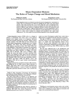 Music-Dependent Memory: The Roles of Tempo Change and Mood