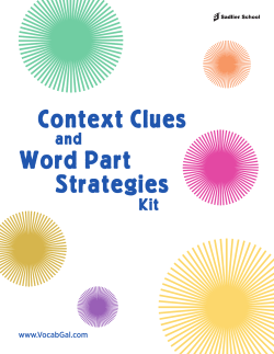 Context Clues Word Part Strategies