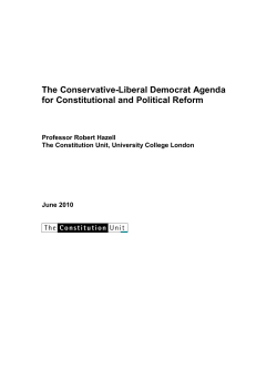 The Conservative-Liberal Democrat Agenda for Constitutional