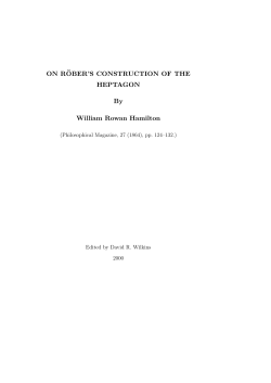 ON R&uml;OBER`S CONSTRUCTION OF THE HEPTAGON By William
