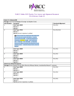 PARCC Online EOY Practice Test Answer and