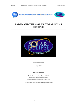 RADIO AND THE 1999 UK TOTAL SOLAR ECLIPSE