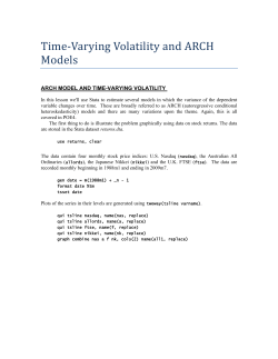 Time‐Varying Volatility and ARCH Models