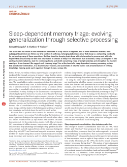 Sleep-dependent memory triage