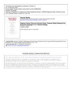 Keeping Friends Close and Enemies Closer - Academics