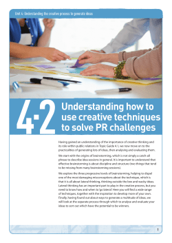 Topic guide 4.2: Understanding how to use creative