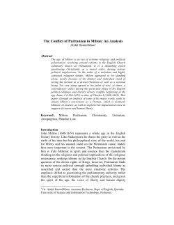 The Conflict of Puritanism in Milton: An Analysis