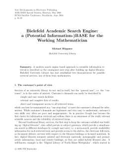 Bielefeld Academic Search Engine
