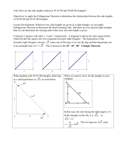 Aim: What is the ratio of the side lengths of a 45-45