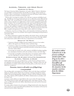 Alcohol, Tobacco, and Drug Policy If a student