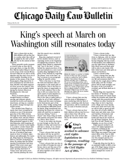 King `s speech at March on Washington still resonates today