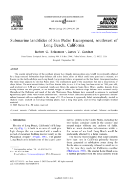 Submarine landslides of San Pedro Escarpment