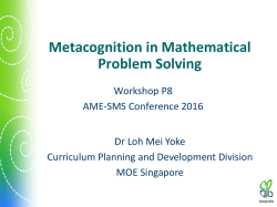 Metacognition in Mathematical Problem Solving