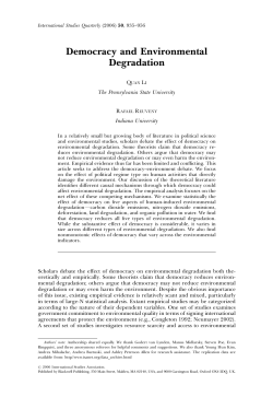 Democracy and Environmental Degradation