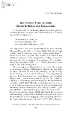The Weirdest Scale on Earth: Elizabeth Bishop and Containment