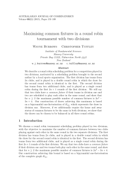 Maximising common fixtures in a round robin tournament with two