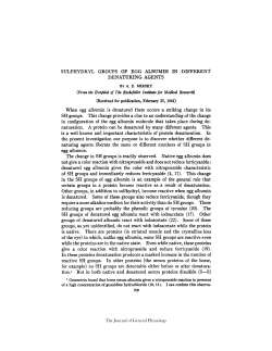 SULFHYDRYL GROUPS OF EGG ALBUMIN IN