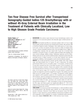 Ten-Year Disease Free Survival after Transperineal Sonography