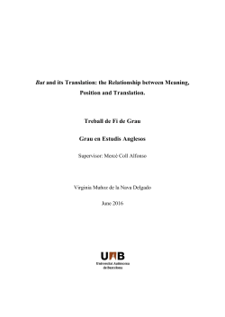 But and its Translation: the Relationship between Meaning, Position