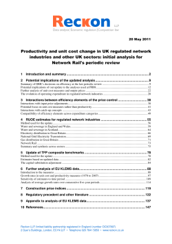 Productivity and unit cost change in UK regulated network industries