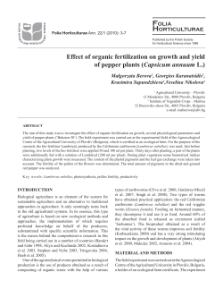 Effect of organic fertilization on growth and yield of pepper plants