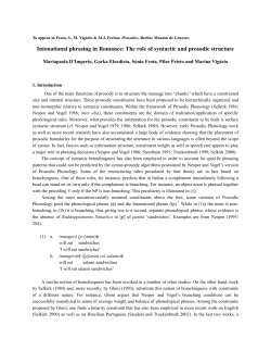 Intonational phrasing in Romance: The role of syntactic and