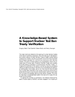 A Knowledge-Based System to Support Nuclear Test Ban Treaty