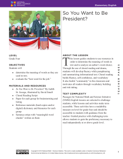 So You Want to Be President? - National Math and Science Initiative