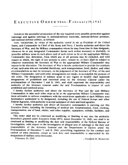 EXECUTIVE ORDER 9066-February19,1942