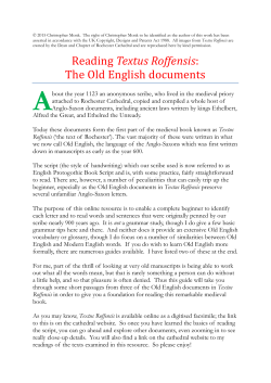 Reading Textus Roffensis: The Old English