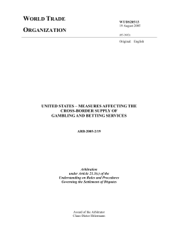 Arbitration - World Trade Organization