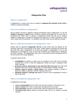 Information on role of Safeguarder