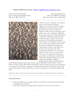 ENGL 205 003 Syllabus