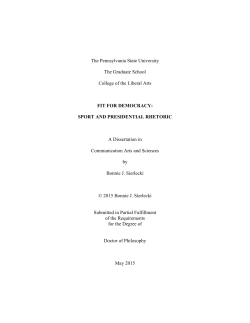 FIT FOR DEMOCRACY: SPORT AND PRESIDENTIAL RHETORIC