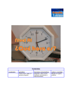 ¿A qué hoar? Nivel A1 Guía didáctica