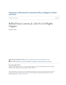 Belford Vance Lawson, Jr.: Life of a Civil Rights Litigator