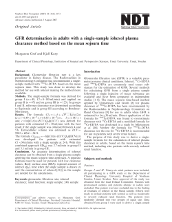 GFR determination in adults with a single-sample
