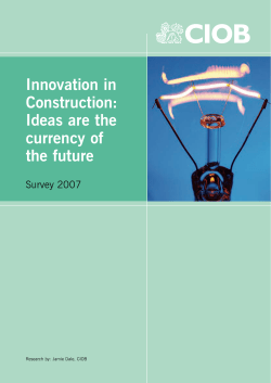 Innovation in Construction - The Chartered Institute of Building