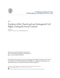 Freedom of the Church and our Endangered Civil Rights: Exiting the