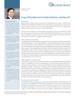 Europe Still Deciding: French Presidential Elections, April/May 2017