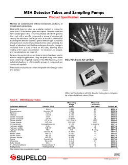 MSA Detector Tubes and Sampling Pumps - Sigma