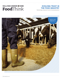 EVOLVING TRUST IN THE FOOD INDUSTRY