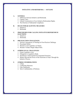 initiative and referenda -- outline